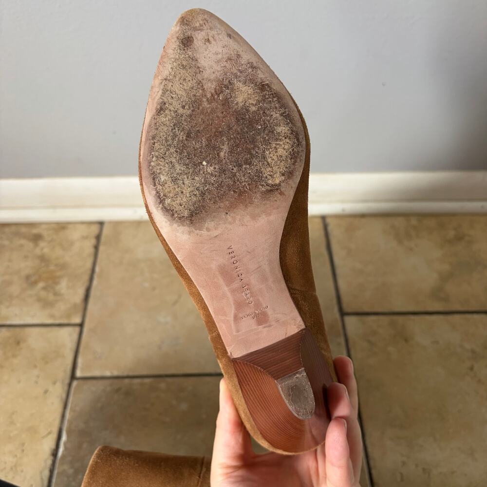 Veronica Beard Blondie Slouchy Suede Mid Boots In Hazelnut 9M - Picture 7 of 12
